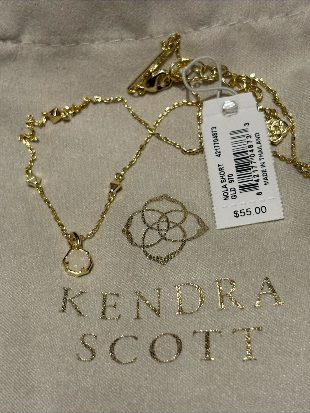 NWT Kendra Scott Gold Tone Druzy Pendant Necklace